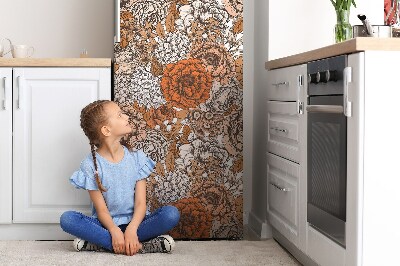 Decoration refrigerator cover Orange roses