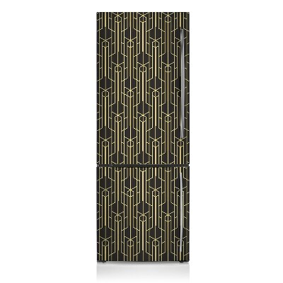 Decoration refrigerator cover Yellow abstract lines