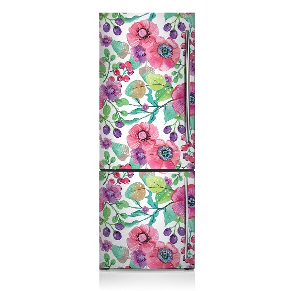 Magnetic refrigerator cover Flowers and berries