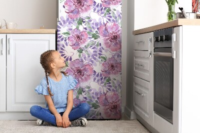 Decoration refrigerator cover Purple flowers