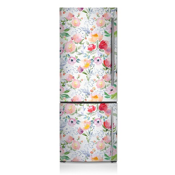 Magnetic refrigerator cover Pastel flowers