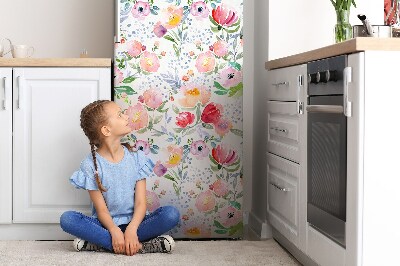 Magnetic refrigerator cover Pastel flowers