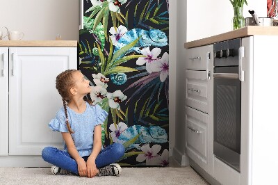 Decoration refrigerator cover Blue chameleon