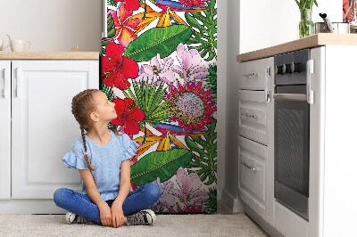 Magnetic refrigerator cover Colorful flowers