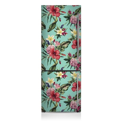 Magnetic refrigerator cover Leaves and flowers