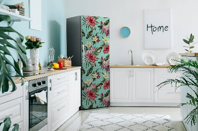 Magnetic refrigerator cover Leaves and flowers