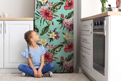 Magnetic refrigerator cover Leaves and flowers