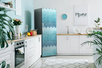 Magnetic refrigerator cover Blue zigzags