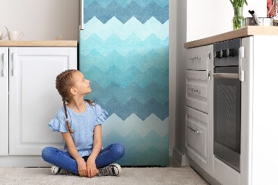 Magnetic refrigerator cover Blue zigzags