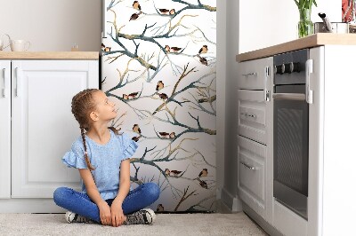 Decoration refrigerator cover Sparrows on branches