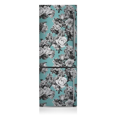 Decoration refrigerator cover Black and white roses