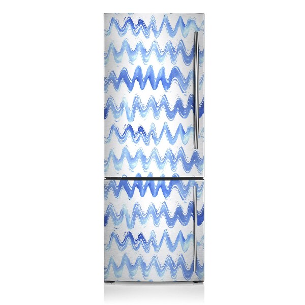 Magnetic refrigerator cover Watercolor waves