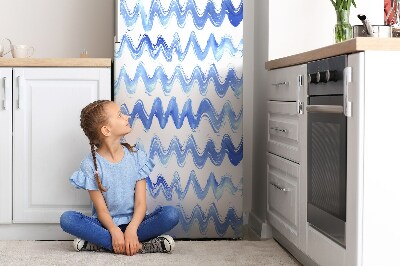 Magnetic refrigerator cover Watercolor waves