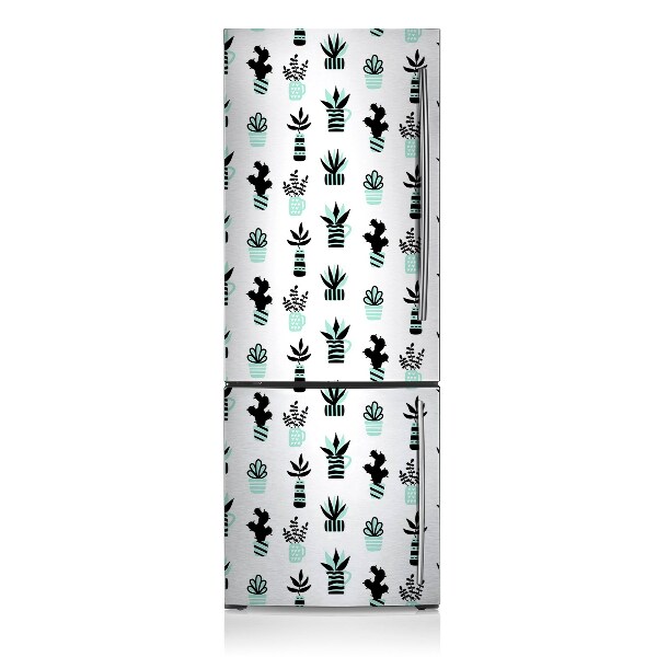 Decoration refrigerator cover Minimalist cacti in pots