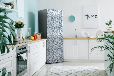 Decoration refrigerator cover Blue leaves