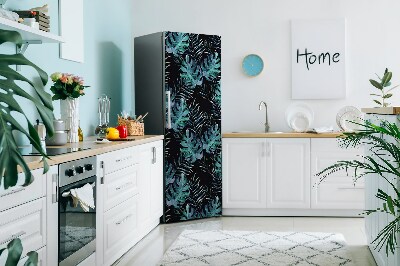 Magnetic refrigerator cover Dark leaves