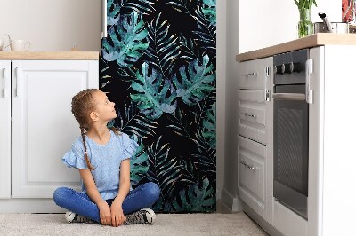 Magnetic refrigerator cover Dark leaves