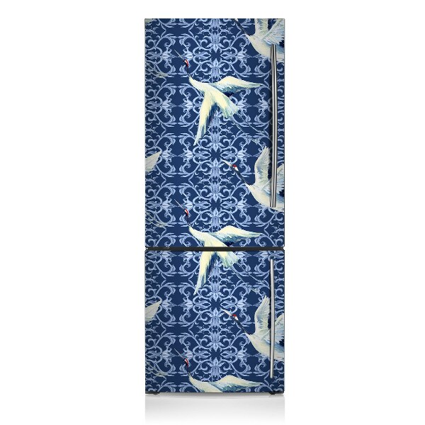 Magnetic refrigerator cover Chinese cranes