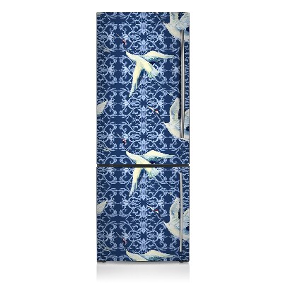 Magnetic refrigerator cover Chinese cranes