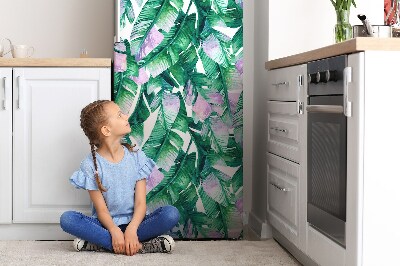 Magnetic refrigerator cover Pastel leaves