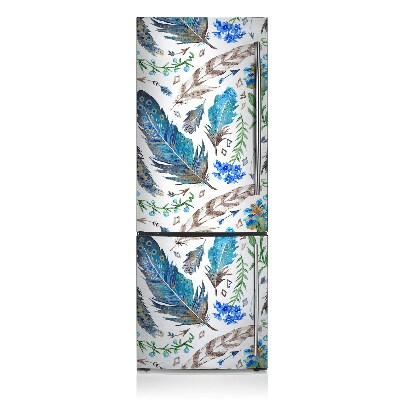 Decoration refrigerator cover Bird feathers