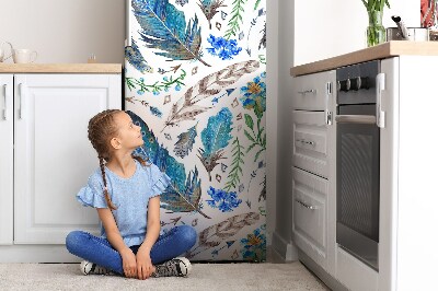 Decoration refrigerator cover Bird feathers