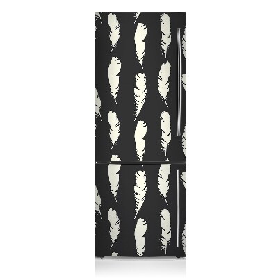 Magnetic refrigerator cover White feathers