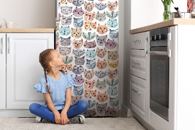 Magnetic refrigerator cover Watercolor cats