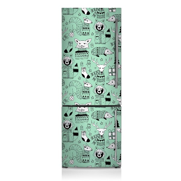 Magnetic refrigerator cover Scandinavian zoo