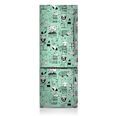 Magnetic refrigerator cover Scandinavian zoo