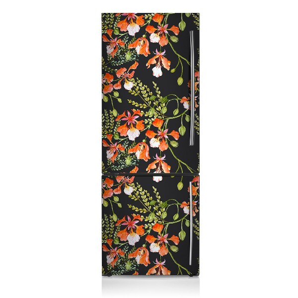 Magnetic refrigerator cover Red flowers