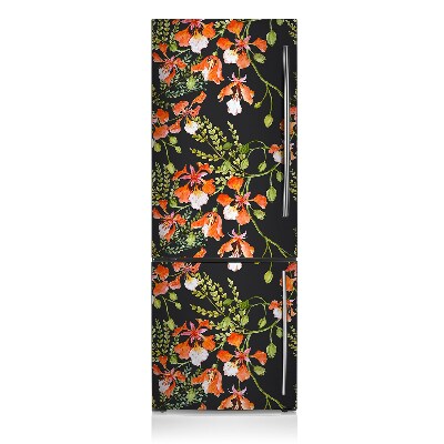 Magnetic refrigerator cover Red flowers