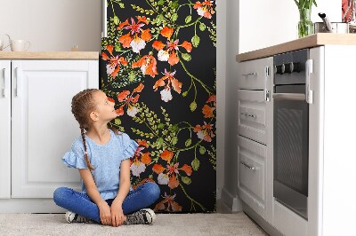 Magnetic refrigerator cover Red flowers