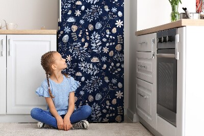 Magnetic refrigerator cover Scandinavian leaves