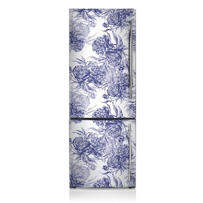 Decoration refrigerator cover Purple peonies