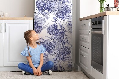 Decoration refrigerator cover Purple peonies