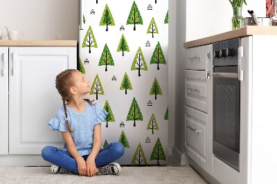 Magnetic refrigerator cover Triangular trees