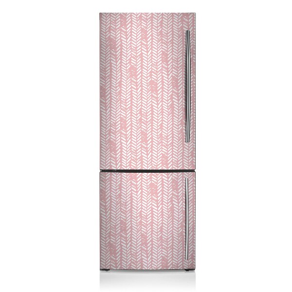 Magnetic refrigerator cover Pink herringbone