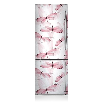 Decoration refrigerator cover Pink dragonflies