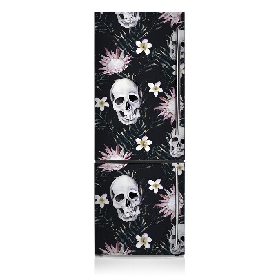 Magnetic refrigerator cover Skulls and leaves