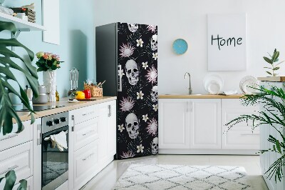 Magnetic refrigerator cover Skulls and leaves