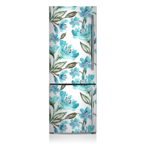 Decoration refrigerator cover Turquoise flowers