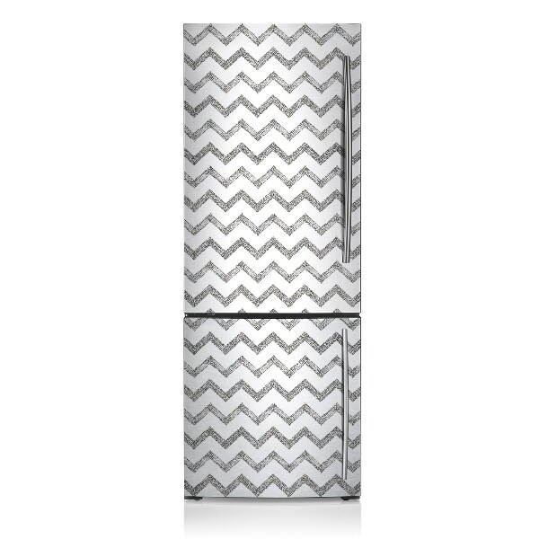 Magnetic refrigerator cover Silver zigzags