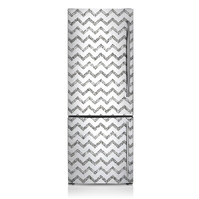 Magnetic refrigerator cover Silver zigzags