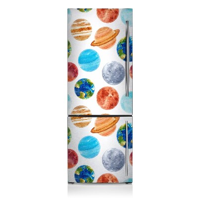 Magnetic refrigerator cover Colorful planet