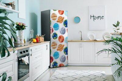 Magnetic refrigerator cover Colorful planet