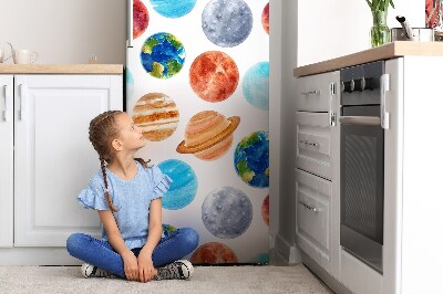 Magnetic refrigerator cover Colorful planet