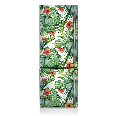 Magnetic refrigerator cover Hawaiian leaves