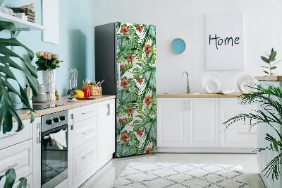 Magnetic refrigerator cover Hawaiian leaves