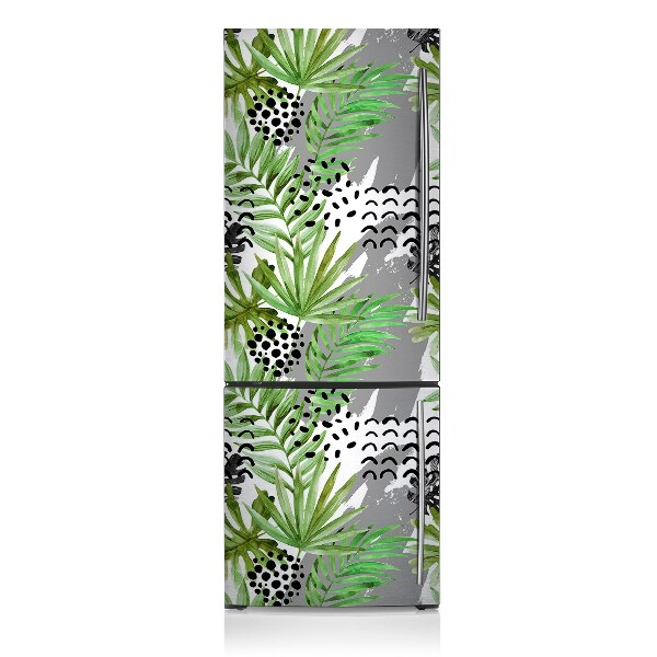 Magnetic refrigerator cover Tropical leaves